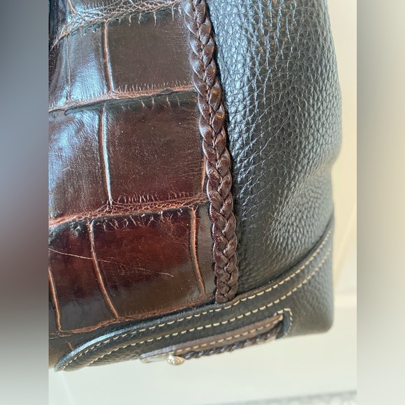 Brighton Croc and Pebbled Leather Satchel Style Handbag - Picture 2 of 13